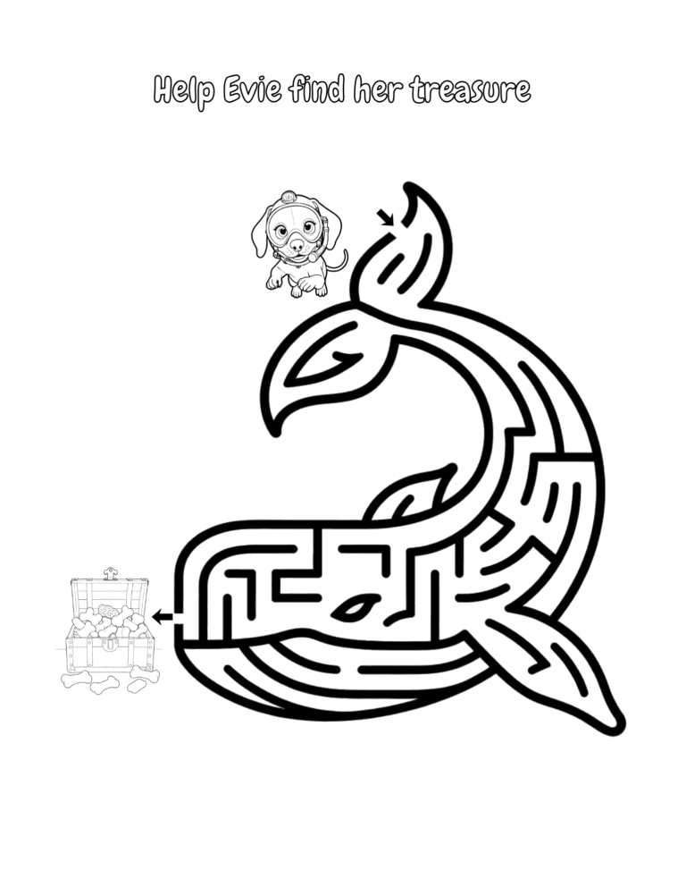 Printable Whale maze activity for kids ages 3–8