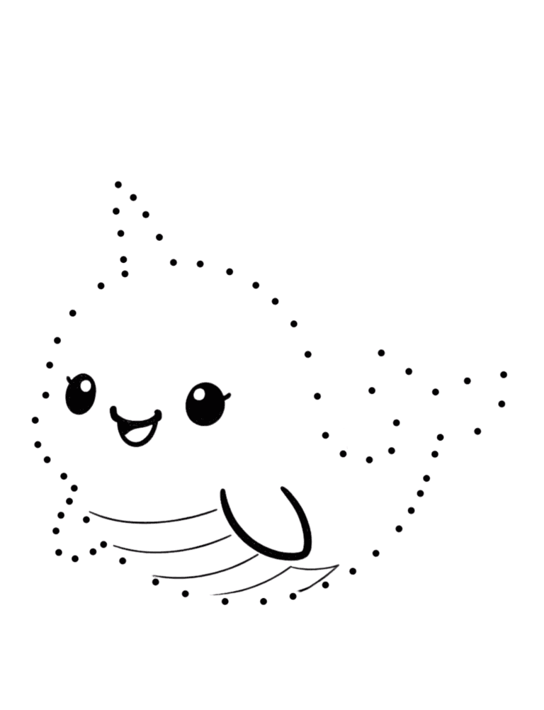 Printable Fish dot-to-dot 2 activity for kids ages 3–8