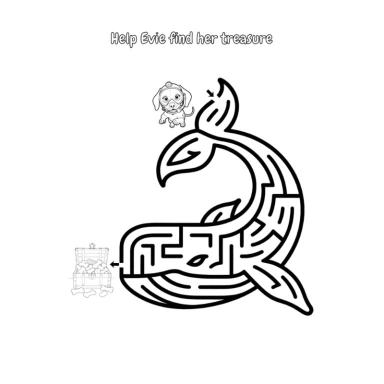 Printable Snake maze activity for kids ages 3–8