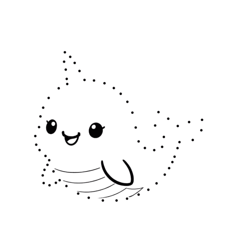 Printable Fish dot-to-dot activity for kids ages 3–8