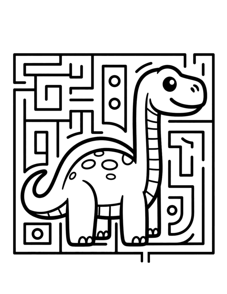 Printable Dinosaur maze 2 activity for kids ages 3–8