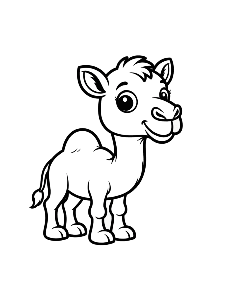 Printable Baby goat coloring page for kids ages 3–8