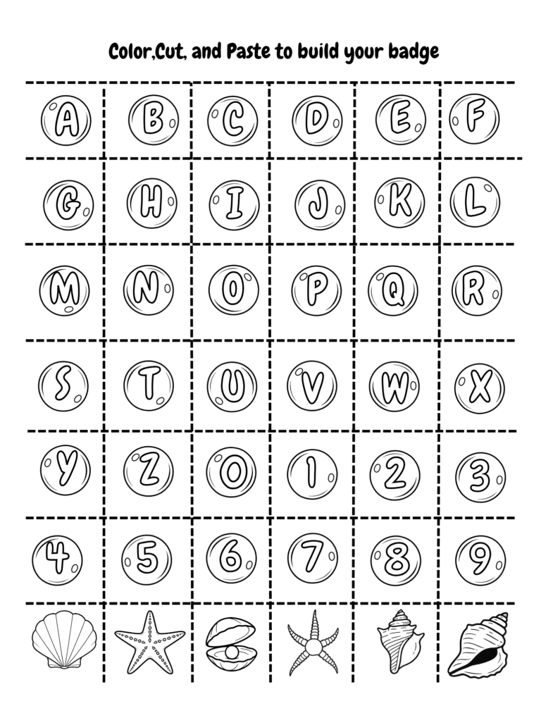 Printable Color, cut and paste your badge for kids ages 3–8