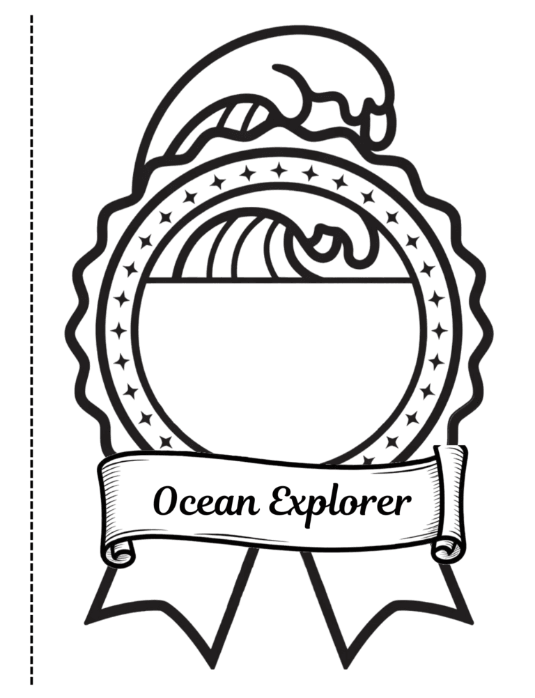 Printable Ocean Explorer badge for kids ages 3–8