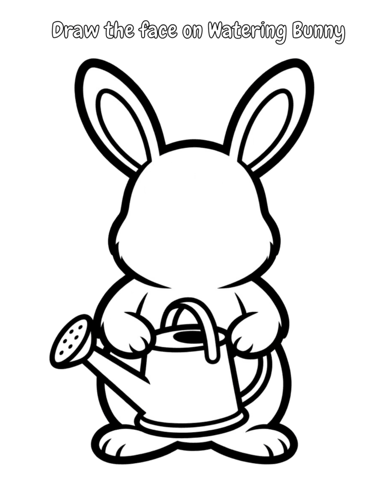 Printable Draw the bunny's face activity for kids ages 3–8