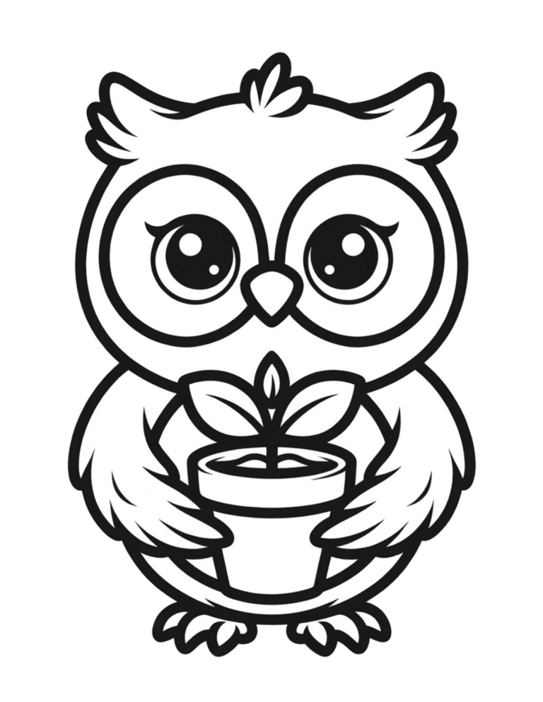 Printable Owl coloring page for kids ages 3–8