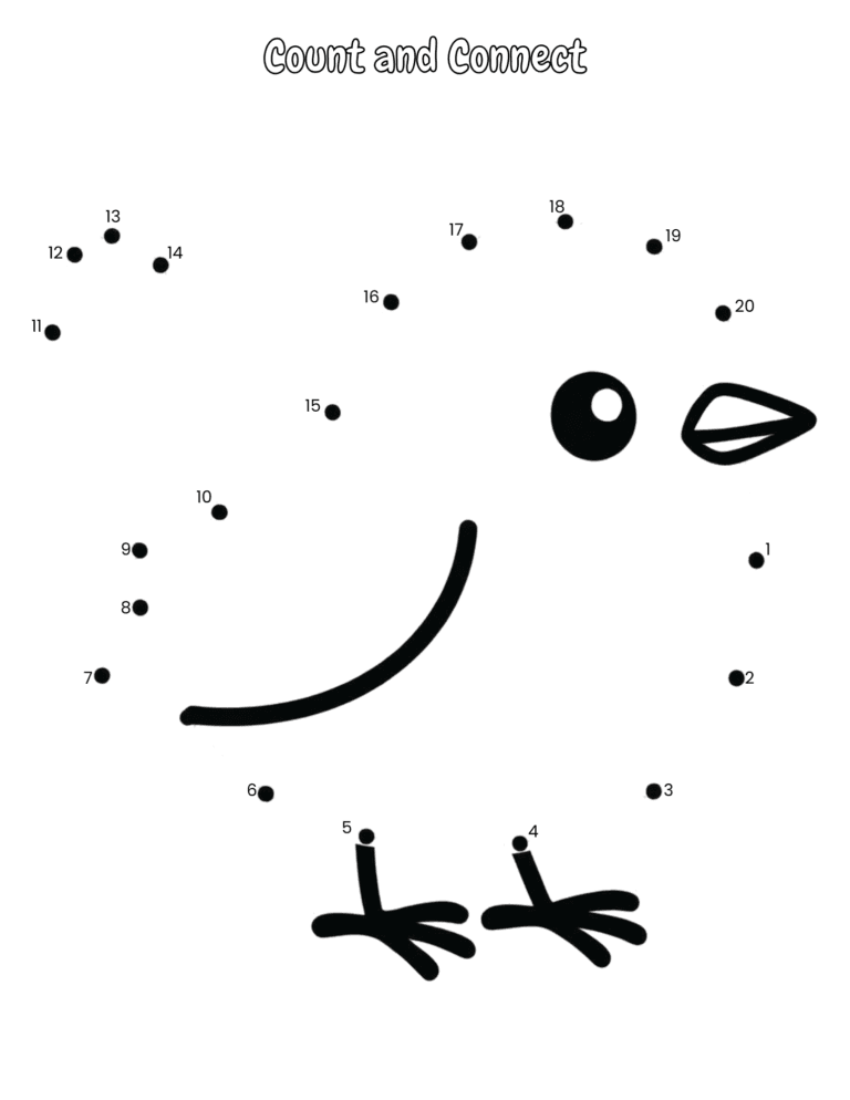 Printable Bird dot-to-dot activity for kids ages 3–8