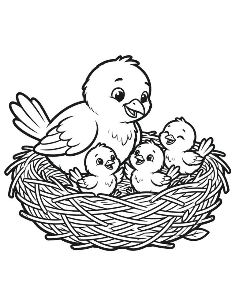 Printable Flowers and bees coloring page for kids ages 3–8