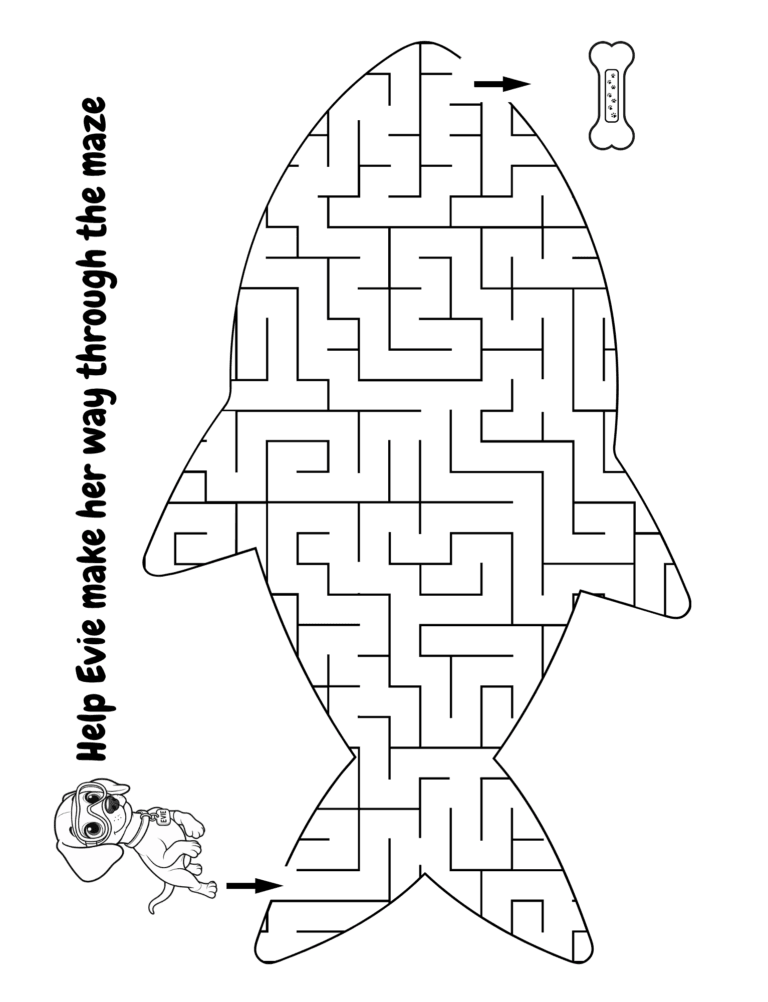 Printable Ocean maze activity for kids ages 3–8