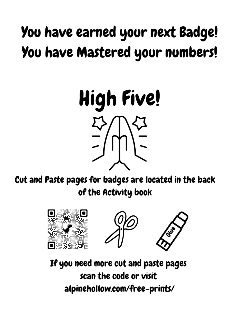 Printable You mastered your numbers badge activity for kids ages 3–8