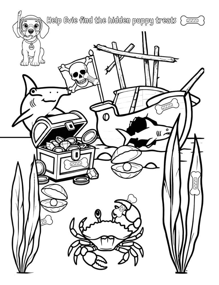 Printable Ocean coloring page for kids ages 3–8