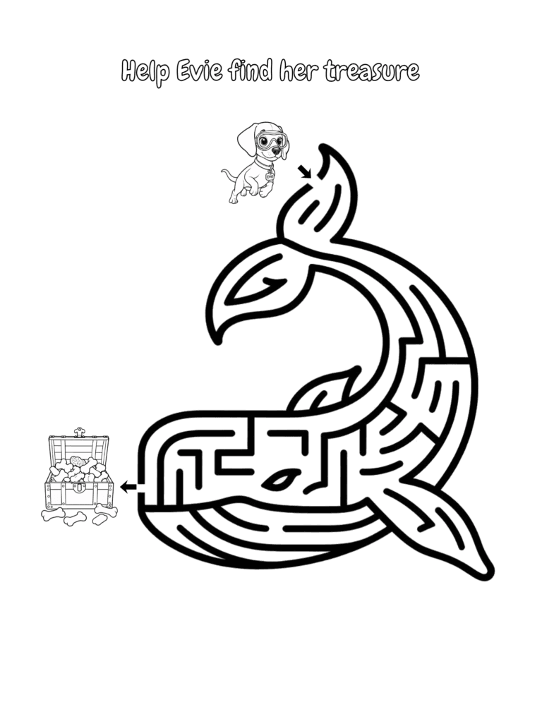 Printable Ocean maze activity for kids ages 3–8