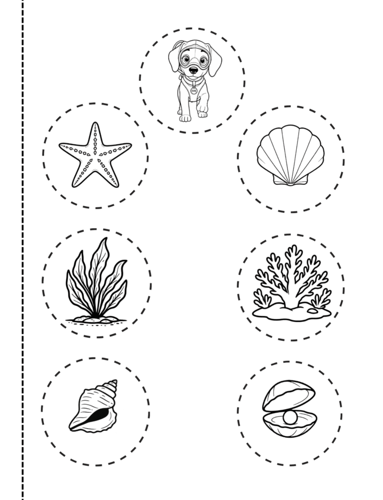 Printable Cut and paste your own ocean scene activity for kids ages 3–8