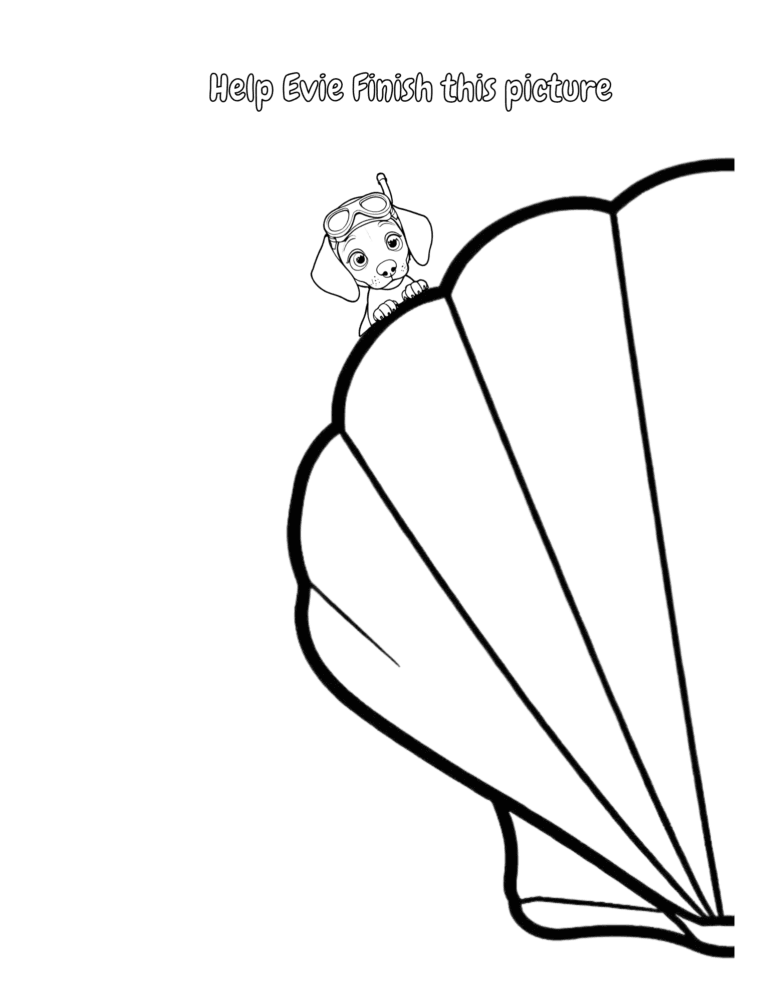Printable Sea shell tracing page-finish the seashell activity for kids ages 3–8