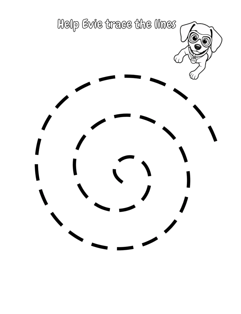 Printable Spiral tracing activity for kids ages 3–8