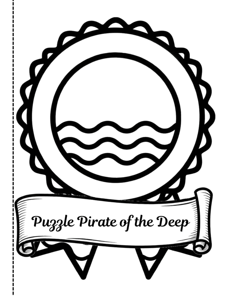 Printable Puzzle Pirate of the Deep badge activity for kids ages 3–8