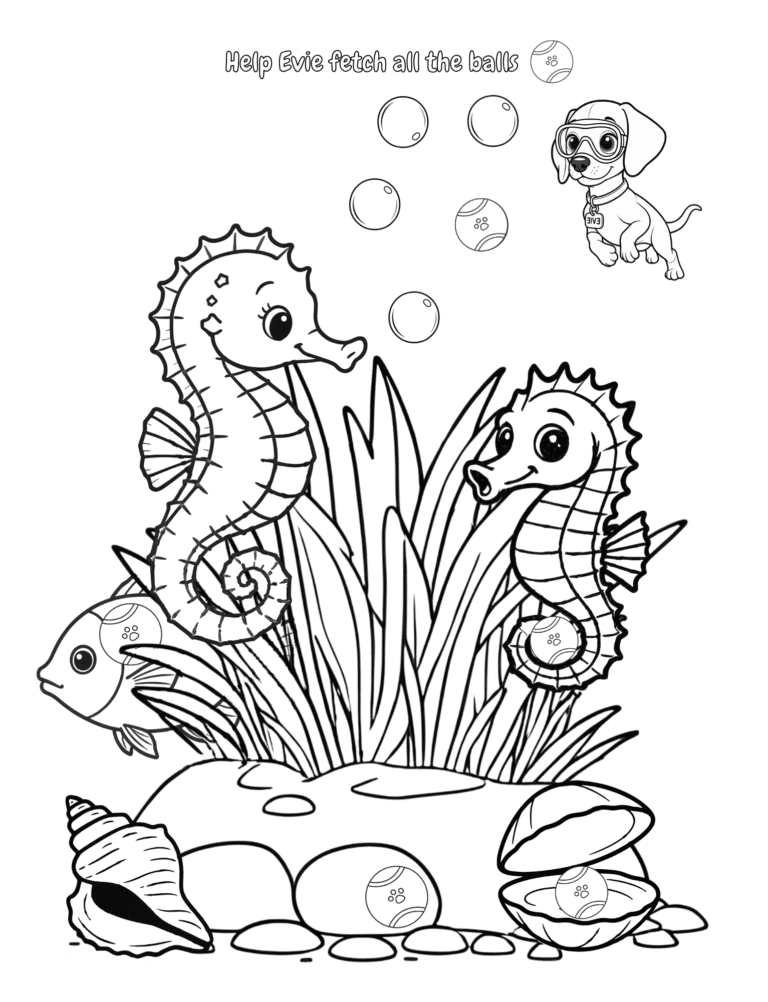 Printable Ocean coloring page for kids ages 3–8